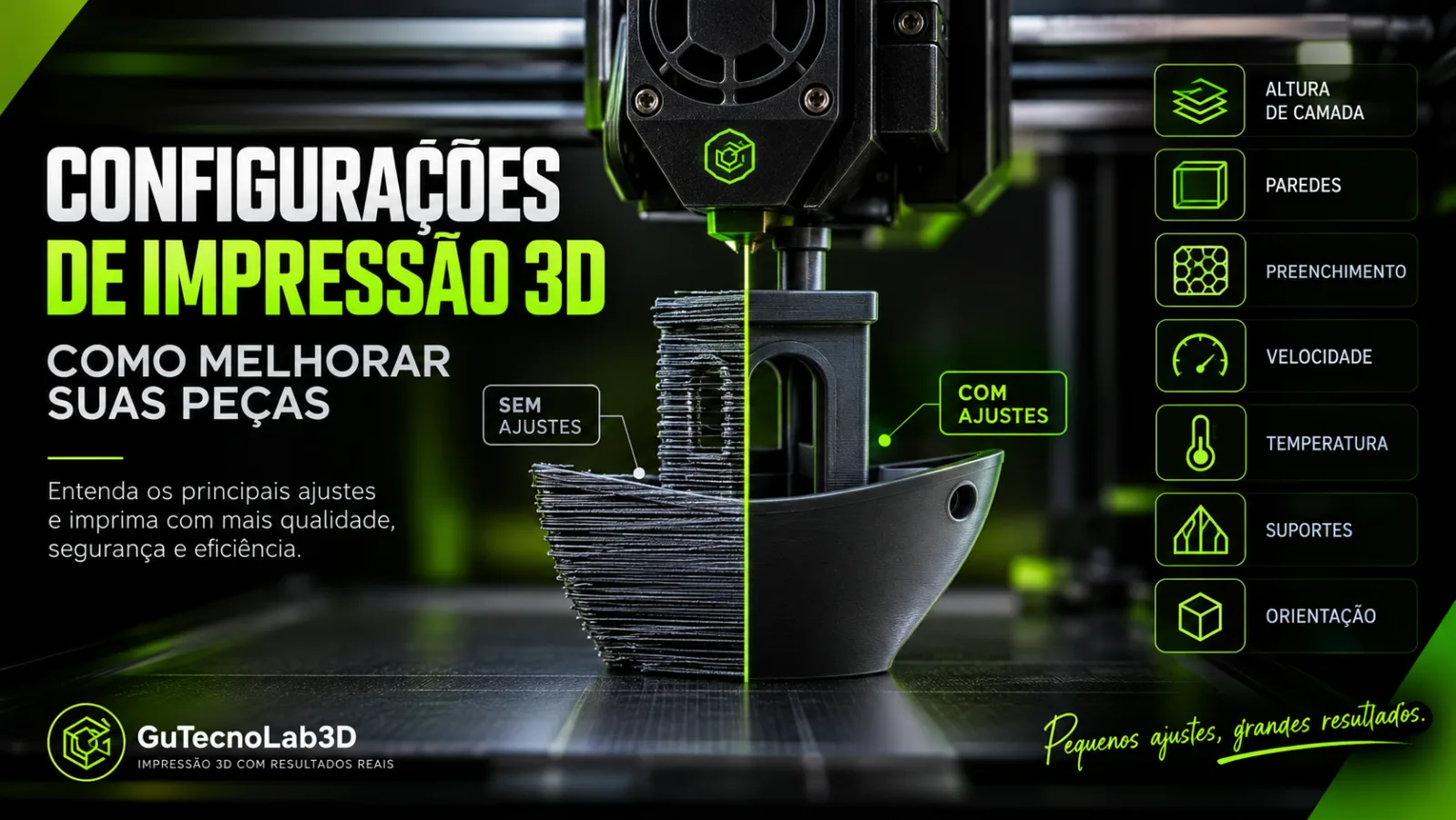 Configurações de impressão 3D para melhorar a qualidade das peças